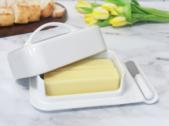 Porcelain Mess-Free Butter Dish